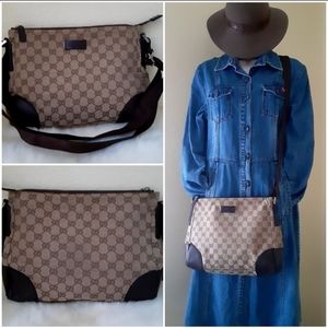Gucci Canvas Leather 2way Bag I purchased last year. No stains, tears or rips.